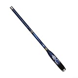 Zoegneer Caña de pescar de mano retráctil, poste de acero de vidrio portátil con patrón de líneas de carpa en mango duro negro para pesca de arroyo (2,7 m + 1,2 nudos azul)