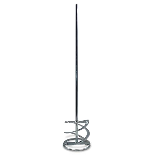 DEWEPRO Wendelrührer Doppelspiralform mit Ring 500 x 95 mm - verzinkter Mörtelrührer - 8 mm 6-Kant-Aufnahme - Rührquirl für Mörtel, Kleber und Spachtelmasse