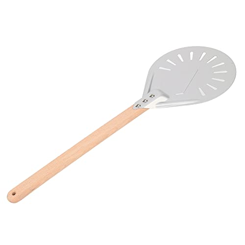 Aluminum Alloy Pizza Peel, High Strength Pizza Paddle, 41cm Removable Wood Handle Non Slip Pizza (7-inch punched pizza shovel (with 41CM flat round)