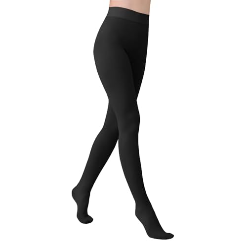 Image of YAGAXI Fleece Lined Opaque Tights for Women - 2 Pairs 200D Warm Winter Pantyhose with Control Top