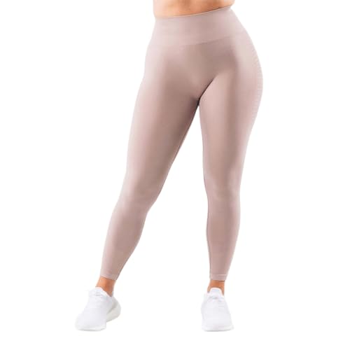 Legging de sport élastique sans couture rose en taille M pour femme