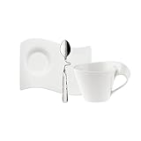 1x Villeroy & Boch NewWave Caffè Cappuccino-Set, Inhalt: 1x Capuccino-Obertasse, 1x Kaffeeuntertasse, 1x Kaffeelöffel, Gewicht: 1,51 kg (Art.-Nr. 10-2484-8708)