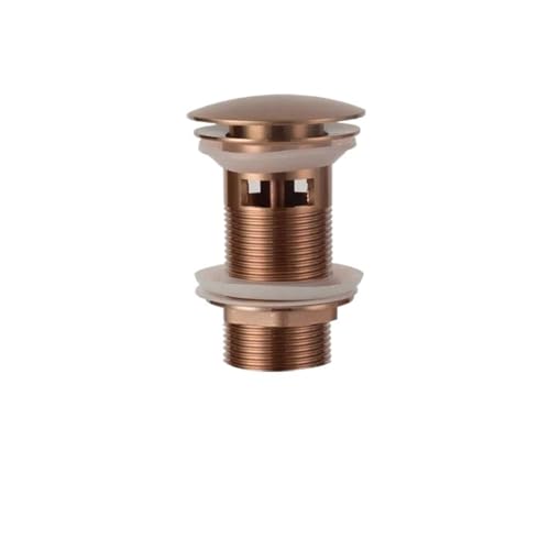 Desagüe Emergente para Lavabo Fregadero de Lavabo baño Oro Rosa Cepillado, tapón residuos Drenaje emergente, Accesorios for grifos(Brushed RG with Hole)