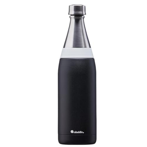 Aladdin Fresco Thermavac Stainless Steel Water Bottle 0.6L Lava Black – Szczelna - Utrzymuje zimno przez + 10 godzin - Bez BPA - Do mycia w zmywarce - Butelka do wody