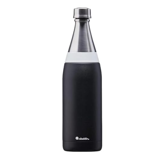 Aladdin Fresco Thermavac Stainless Steel Water Bottle 0.6L Lava Black – Leakproof - Keeps Cold for + 10 Hours - BPA-Free - Dishwasher Safe - Reusable Thermos Flask with Durable Finish