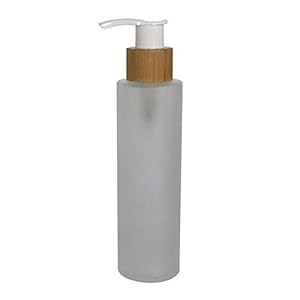 1 STÜCKE 150 ml / 5 unze Leere Nachfüllbare Milchglas Pumppresse Flasche Lotionspender Make-Up Container Glas Fläschchen Halter Topf mit Bambus Kappe für Emulsion Essenz Serum