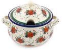 Polmedia Polish Pottery Tureen UNIKAT - Polish Roses Pattern Handmade in Boleslawiec Poland + Certificate of Authenticity