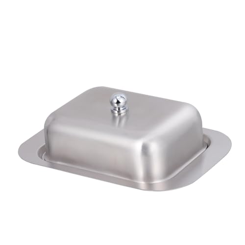 WEKADRIN 1Pieza Placa De Mantequilla De Acero Inoxidable Contenedor Para Queso y Mantequilla Para Mantener Frescos Tus Productos Lácteos La Encimera Cocina