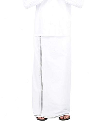 mcr Men's Pure Cotton Single Dhoti (White, Free Size)-picture-45