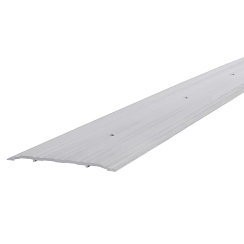 Image of M-D Building Products 69808 Sturdy Aluminum Fluted Saddle Threshold, Mill Finish: Stylish Doorway Transition Draft Protection (1 /4-Inch by 5-Inch - 72-Inch) TH042