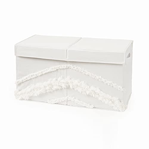 Sweet Jojo Designs Ivory Boho Bohemian Girl Or Boy Small Fabric Toy Bin Storage Box Chest For Baby Nursery Or Kids Room Gender Neutral Off White Farmhouse Chic Unisex Minimalist Fringe Macrame #TOP3