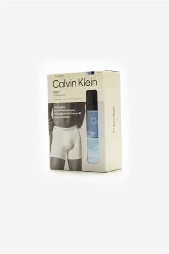 Calvin Klein 3Pk Caleçon Boxeur pour Homme Black/Glacier/Blue Bell XL