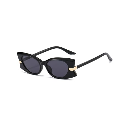 WDZAYXC Cateye Lunettes de soleil pour femme, lunettes de soleil tendance avec protection UV, noir/gris, Taille unique