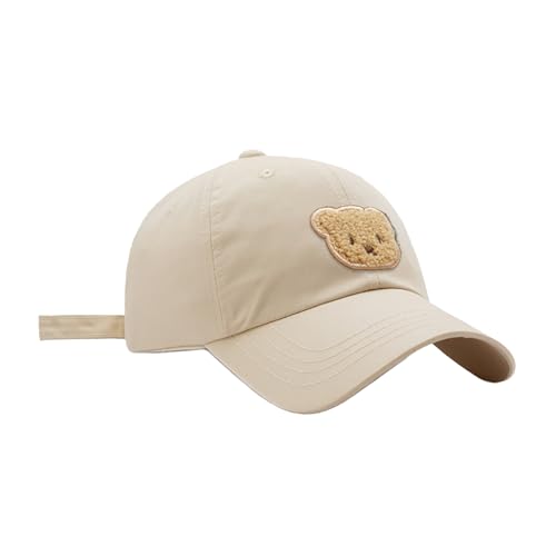 yolrdiw Unisex Cute Bear Embroidered Baseball Cap Cotton Summer Outdoor Sun Hat