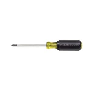 Klein Tools 603-4 Screwdriver, Made in USA, #2 Phillips Tip, Cushion Grip, Precision Machined Electrician Screwdriver, Home Improvement