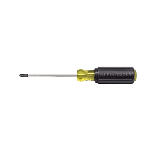 Klein Tools 603-4 Screwdriver, Made in USA, #2 Phillips Tip, Cushion Grip, Precision Machined Electrician Screwdriver, Home Improvement