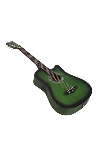 Image of Intern Right hand Acoustic Guitar Kit, With Bag, Strings, Pick, Strap and String Winder (Green, 38 Inch)