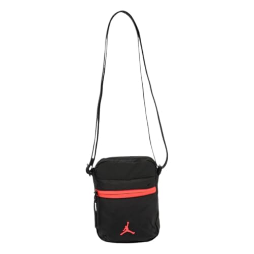 Petite sacoche Jordan Airborne Crossbody unie noire et rouge