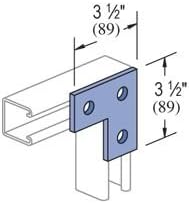 Genuine Unistrut P1036-EG 3 Hole"L" Shaped Flat Plate Connector Bracket for All 1-5/8" Strut Channel
