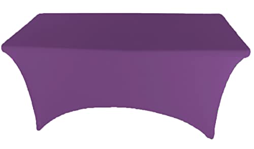 Gowinex 6Ft Purple Stretch Spandex Table Cover Tablecloth For Rectangular Fitted Folding Table #TOP1