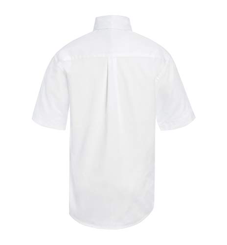 Tommy Hilfiger Big Short Sleeve Pinpoint Boys Oxford Collar Shirt, Kids School Uniform Clothes, White, 12 #TOP1