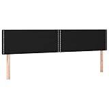 vidaXL 2X Cabeceros Tapizado Cama Antimancha Acolchado Cubierto Protector Elástico Prueba Polvo Funda Dormitorio de Tela Negro 90x5x78/88 cm