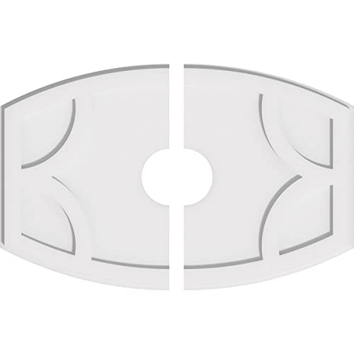 Image of Ekena Millwork CMP30X20KY2-05000 Kailey Architectural Grade PVC Contemporary, Two Piece Urethane Ceiling Medallions 30 inchW x 20 inchH x 5 inchID x 16 1 /4 inchC x 1 inchP
