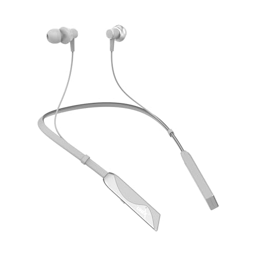 Image of Unix Elite 1 Charm Wireless Neckband | ENC Bluetooth Headset with Voice Changer (4 Modes) | 48H Playtime | Deep Bass | Magnetic Earbuds | Sweat Resistant | Stylish Neckband with Mic (Silver)