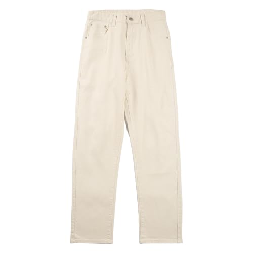 Men's Non - Stretch Regular Fit Jeans Baggy Straight Leg Relaxed Fit Denim Joggers Hip Hop Trousers with Pockets