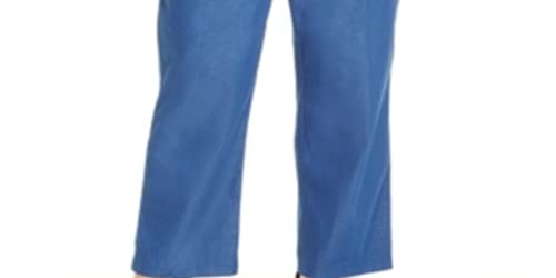 Alfred Dunner Womens Plus Denim Flat Front Casual Pants Blue 20W3