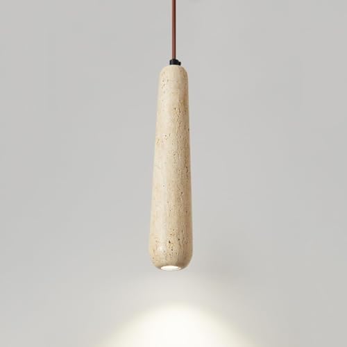 Suspension cône chic en marbre naturel | Luminaire LED luxe