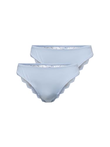 ONLY Female Briefs Pack of 2 Brazilian Lace, Airy Blue, XS