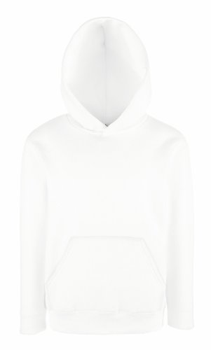 Fruit of the Loom Kinder Kapuzen-Pullover - Weiß , 152