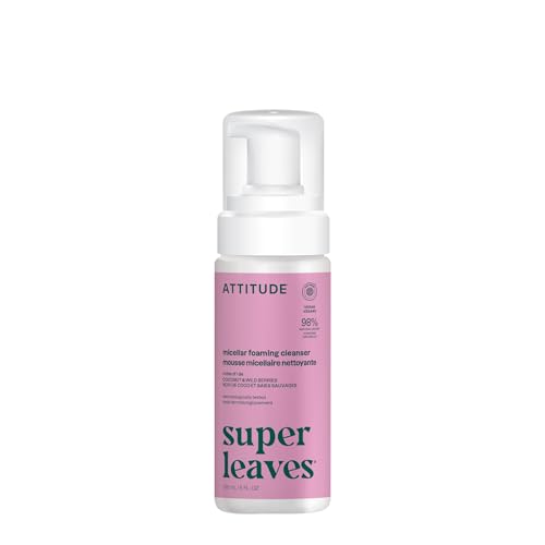 ATTITUDE Micellar Foaming Facial Cleanser EWG Verified Dermatologically Tested Plant and Mineral-Based Vegan Coconut & Wildberries Scent 5 Fl Oz