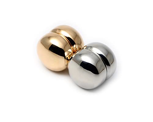 Hijab Magnets | Strongest Commercial Strength Magnetic Hijab Pins | Round- Gold, Silver [Pack of 2]â€¦