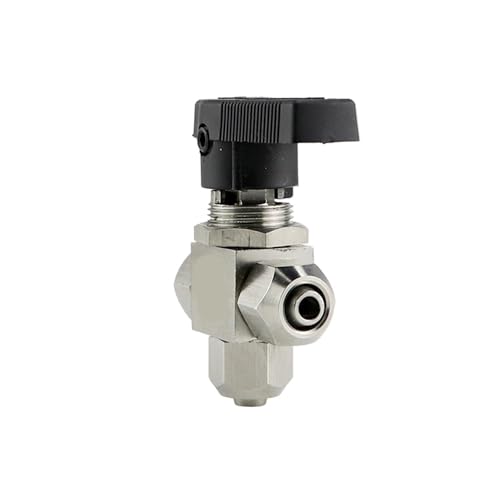 Válvula de bola neumática de 3 vías para tubo PU 10x8mm y conector Twist Fit de acero 4
