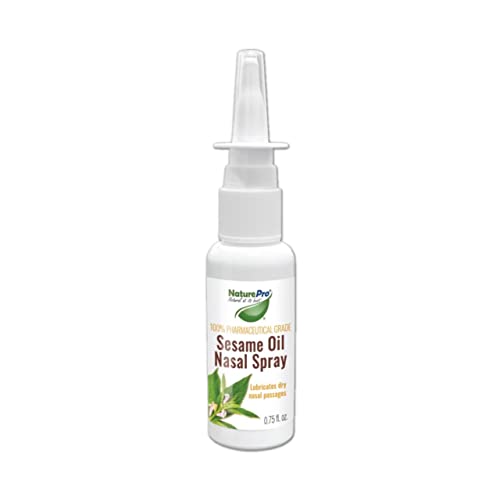 NaturePro - All-Natural Nasal Moisturizer Spray with 100% Pharmaceutical Grade Sesame Oil 0.75fl. to Soothe & Moisturize Dry Nose, Nasal Lubricant & Decongestant for Dry Nose Relief