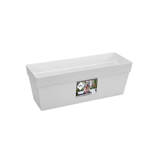 Elho Loft Urban Trough 50 - Jardinera por Balcón Exterior - Ø 49.3 x H 18.0 cm - Blanco/White