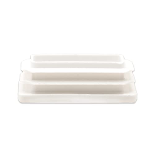 Image of Flyshop Tube Chair Glide White 25 x 50 mm (1 inch x 2 inch) 8 PCS | Rectangle Tubing End Cap, Plastic Plug, Pipe Inserts
