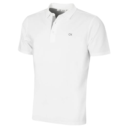 Calvin Klein Mens Prep Campus Oxford Polo Shirt - White - L