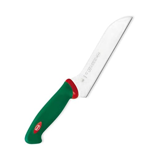 Sanelli Premana Professional Coltello Formaggio Zancato, Acciaio Inossidabile, Verde/Rosso, 31.0x3.0x7.0 cm