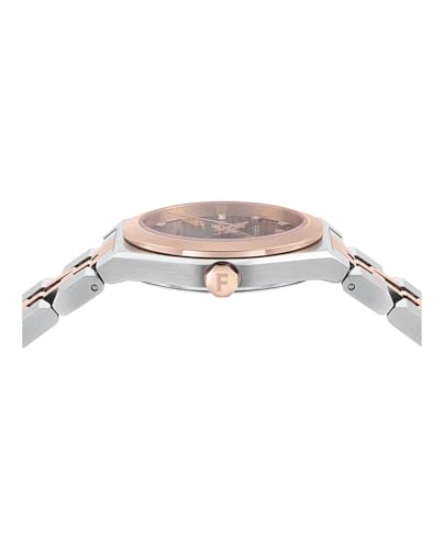 Ferragamo Collection Luxury Womens Watch Timepieces with a Two Tone Bracelet and Case Featuring a Brown Dial2