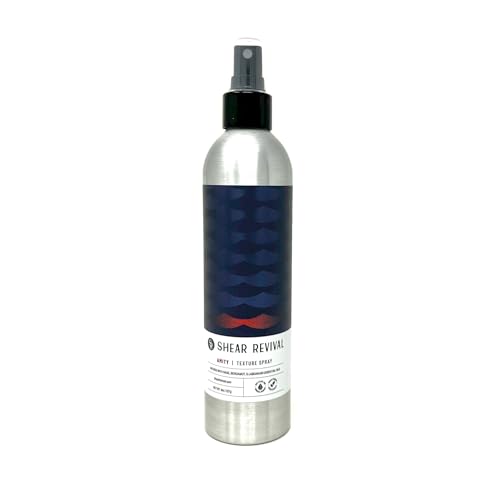 Shear Revival Amity Texture Spray – Lekkie Utrwalenie Spray do Włosów z Solą Morską i Glinką dla Mężczyzn – Matowe Wykończenie, Wegański i Odżywczy Teksturator – 227 g