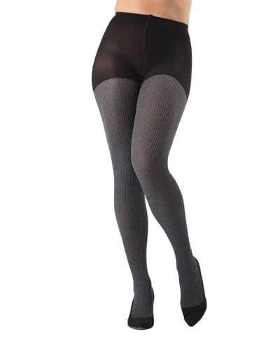 MeMoi Women's Twin Rib Opaque Nylon Control Top Tights
