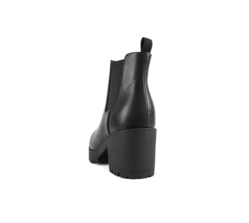Image of Soda Top Shoes Jaber Ankle Boot W Lug Sole Elastic Gore and Chunky Heel