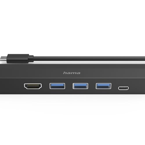 Image of Hama 6-in-1 USB-C Hub with Ultra HD 4K HDMI I 3xUSB-A Gen 3.2 I 1Gbps RJ45 Ethernet (Type C 6 in 1)