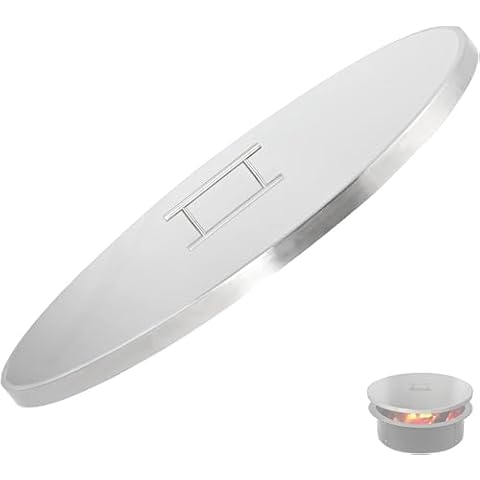 Hottoby Metal Fire Pit Lid Stainless Steel 34 Inches Cover Round with Handle Fit for Outdoor Round Burner Pan,Multifunction and Sturdy Cover