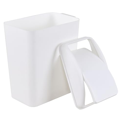 Image of Cand 16 Liter Plastic Swing Lid Garbage Bin, 4 Gallon Indoor Trash Can, White, 1 Pack