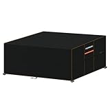 HEIMUNI Abdeckung Gartenmöbel Wasserdicht Lounge Abdeckung Schutzhülle Gartenmöbel Winterfest Abdeckplane Gartentisch 420D Oxford Abdeckhauben Hüllen für Gartentische Terrassenmöbel 220x150x90cm
