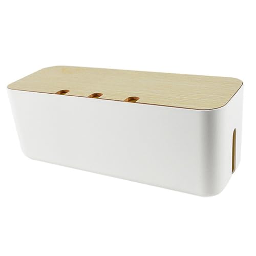Caja organizadora de cables para escritorio organizador de regletas madera
